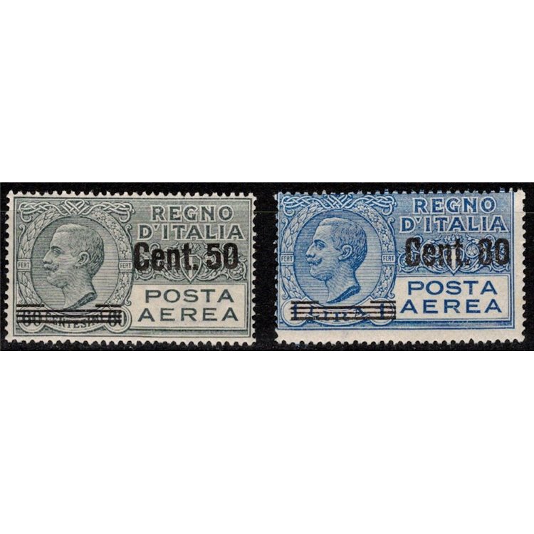 ITALY KINGDOM 1927 Airmail, overprinted 2v MH*