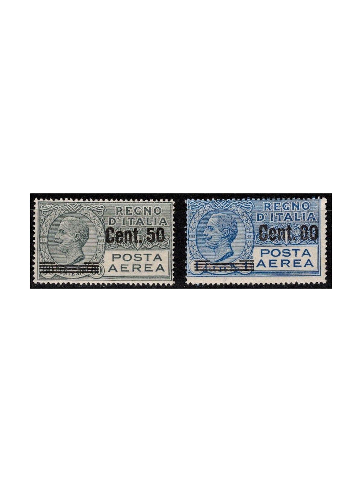 ITALY KINGDOM 1927 Airmail, overprinted 2v MH*