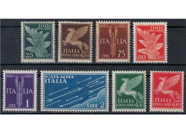 ITALIA REGNO 1930-32 Posta aerea, soggetti allegorici 8v MH*