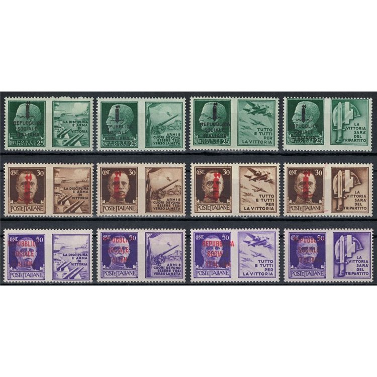 ITALIA RSI 1944 Propaganda di guerra 12v MNH**
