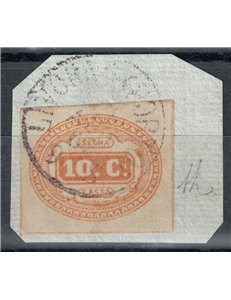ITALIA REGNO 1863 Segnatasse 10c arancio us