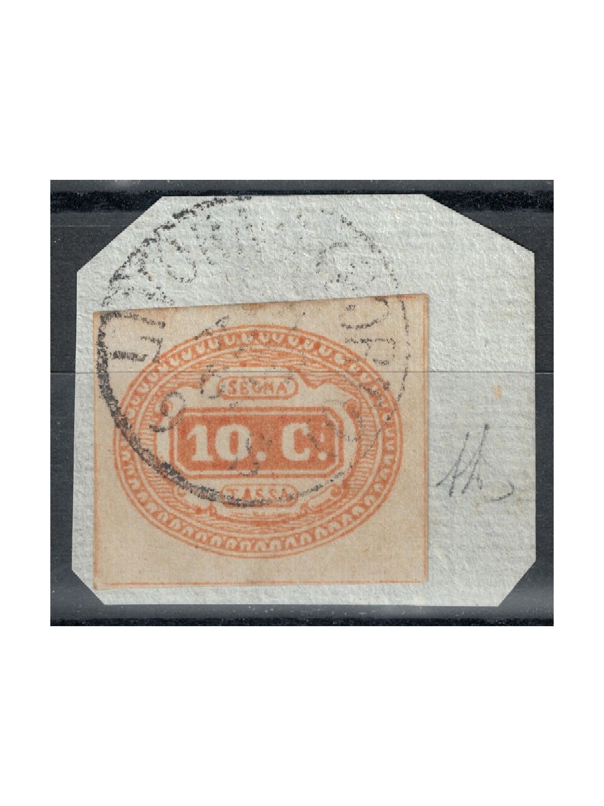 ITALY KINGDOM 1863 Postage due 10c orange us