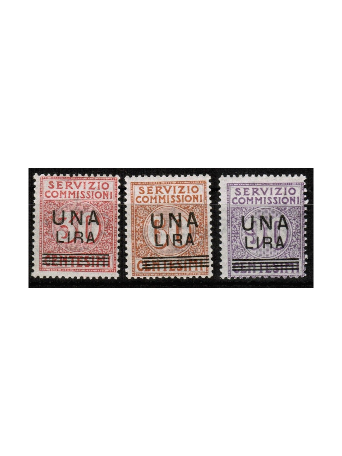 ITALIA REGNO 1925 Servizio commissioni soprastampati 3v MH*
