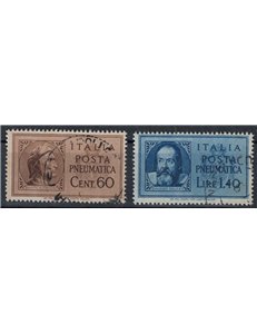 ITALIA LUOGOTENENZA 1945 Dante e Galileo, posta pneumatica 2v us