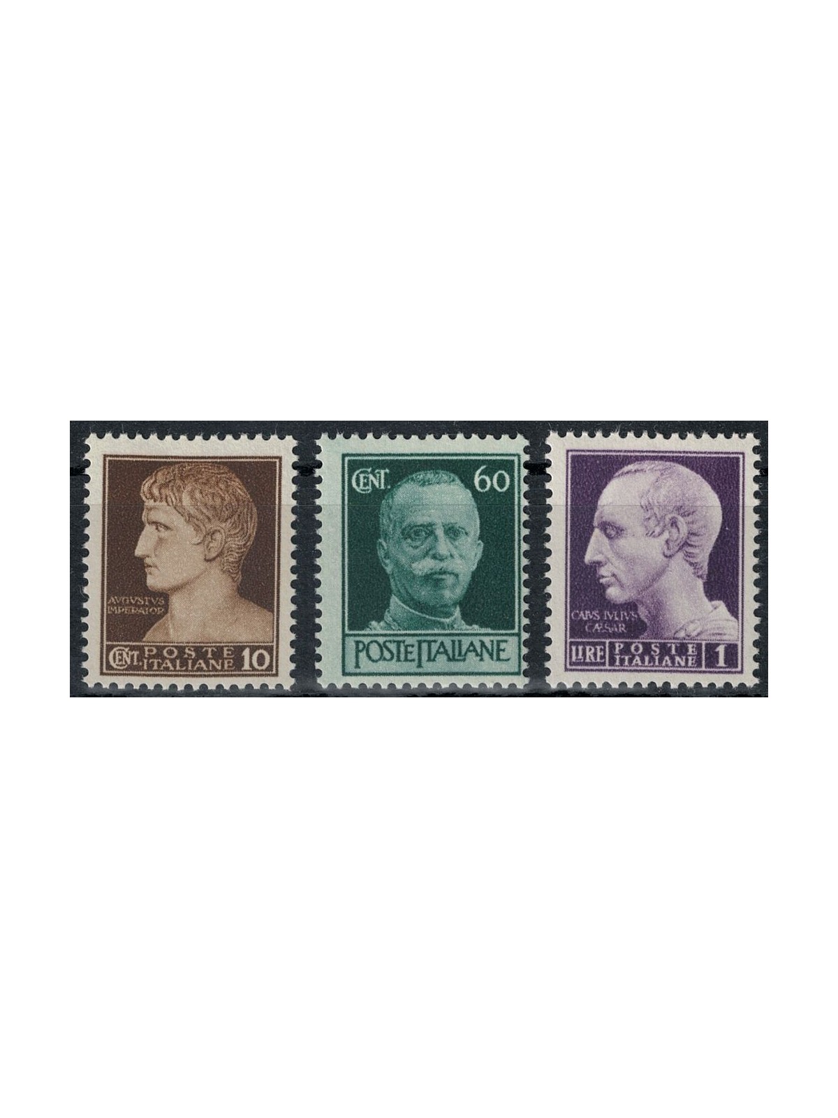 ITALIA LUOGOTENENZA 1944 Imperiale senza filigrana (Roma) 3v MH*