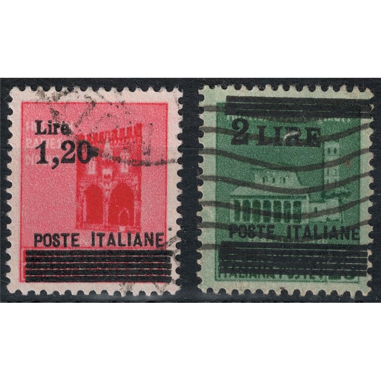 ITALIA LUOGOTENENZA 1945 Monumenti distrutti soprastampati 2v us