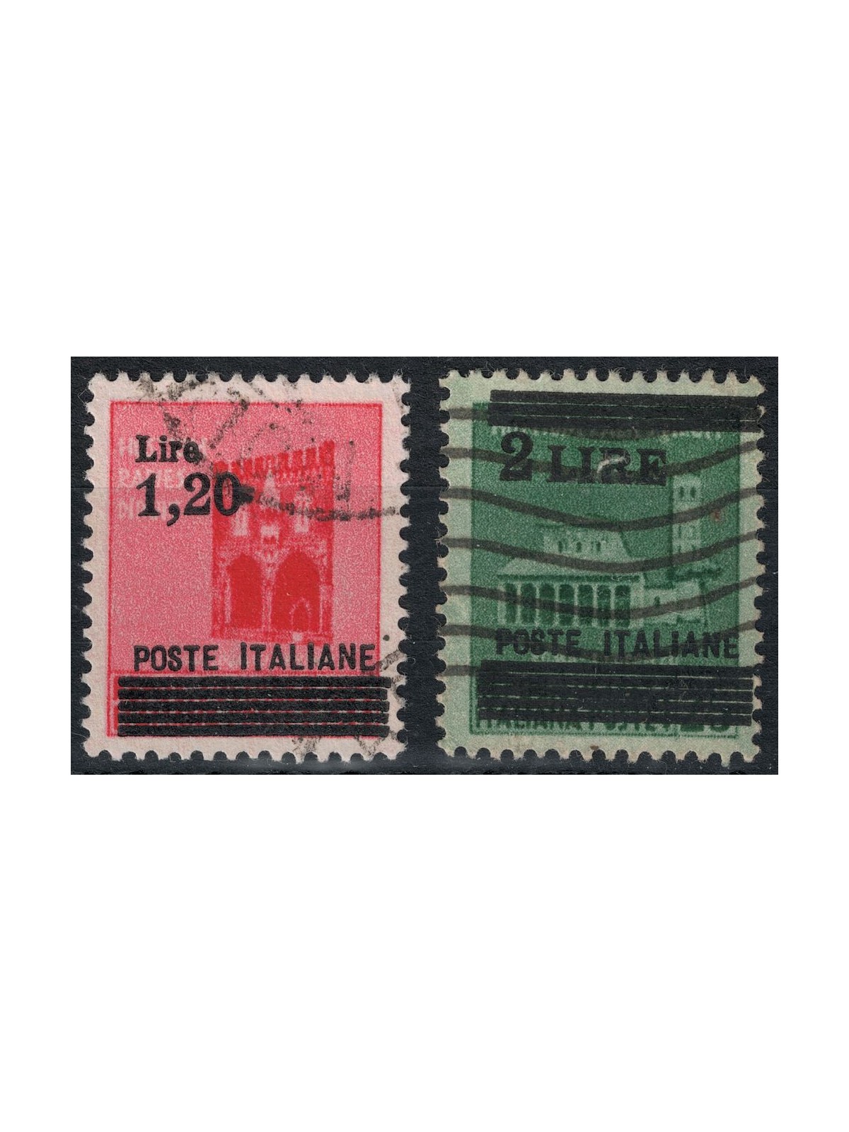 ITALY LIEUTENANCY 1945 Destroyed monuments overprinted 2v us
