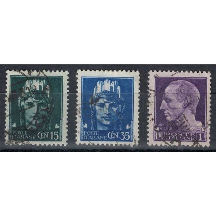 ITALY LIEUTENANCY 1945 Imperial with fasces (Novara) 3v us