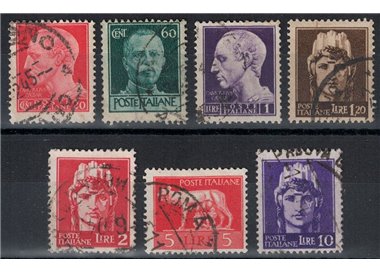ITALY LIEUTENANCY 1945 Imperial watermark wheel (Rome) 7v us