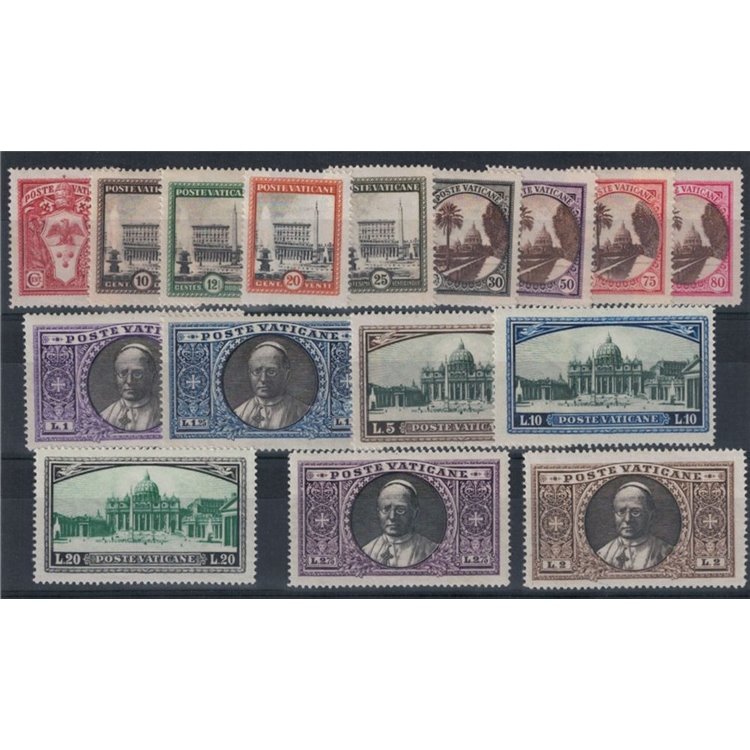 VATICANO 1933 Giardini e medaglioni 16v MH*