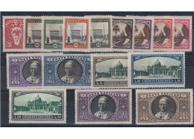 VATICAN 1933 Gardens and medallions 16v MH*