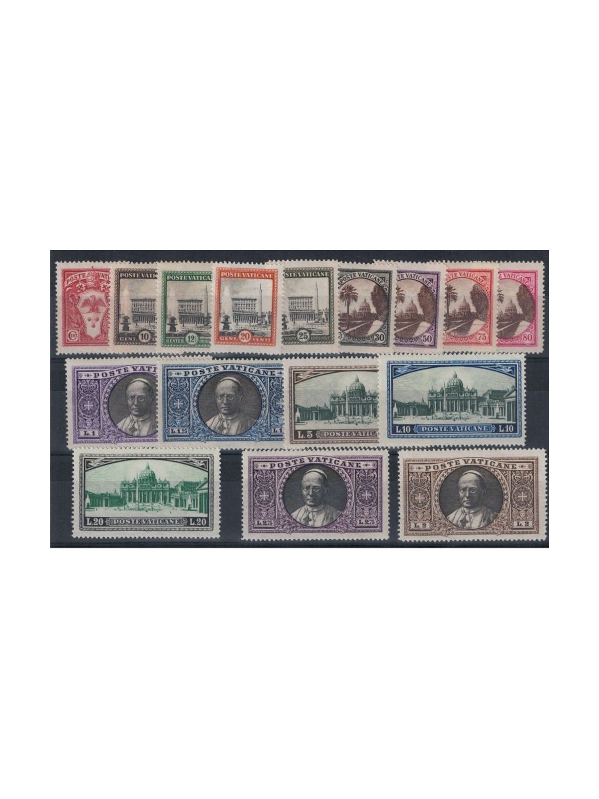 VATICAN 1933 Gardens and medallions 16v MH*