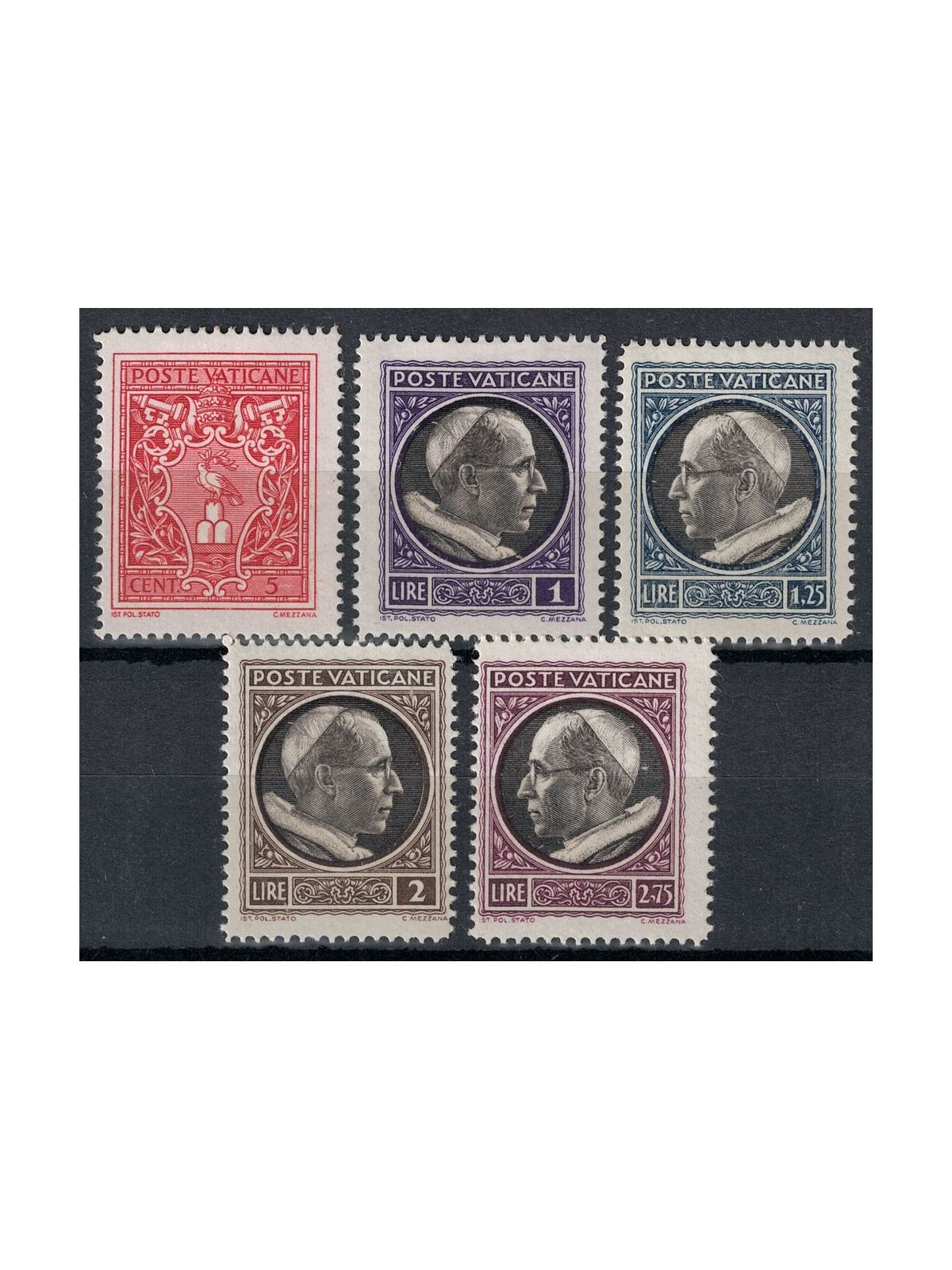 VATICANO 1940 Medaglioncini 5v MH*