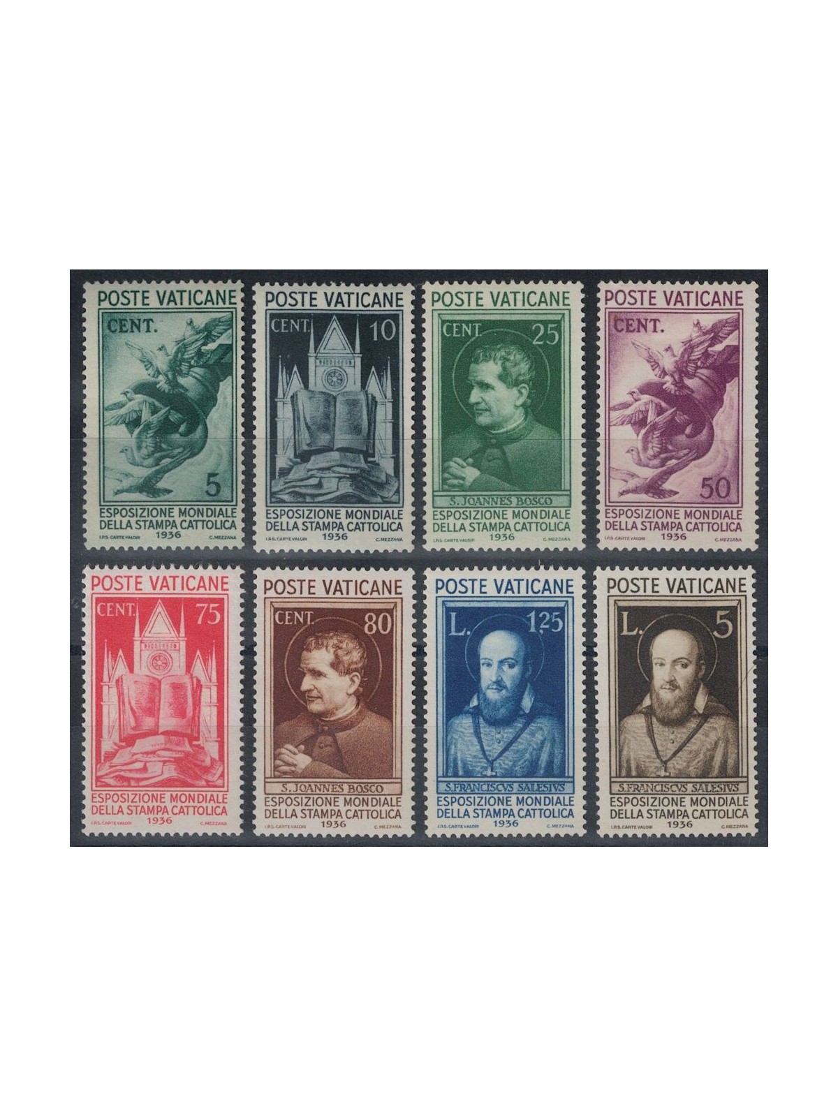 VATICAN 1936 Catholic Press 8v MH*