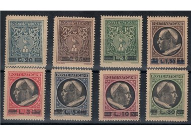 VATICANO 1945 Medaglioncini soprastampati 8v MH*