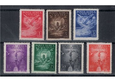 VATICAN 1947 Various subjects (airmail) 7v MH*