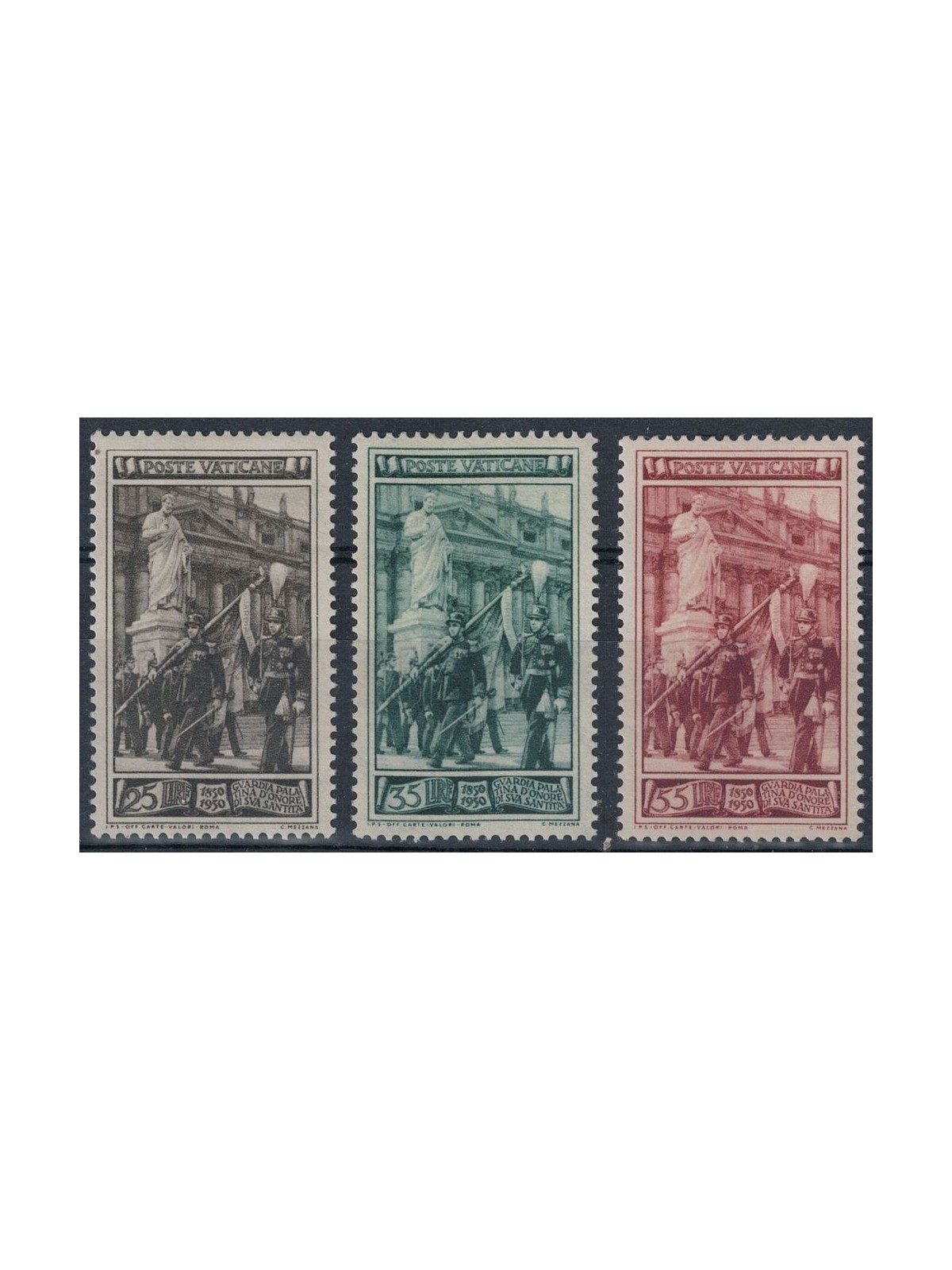 VATICAN 1950 Palatine Guard 3v MH*