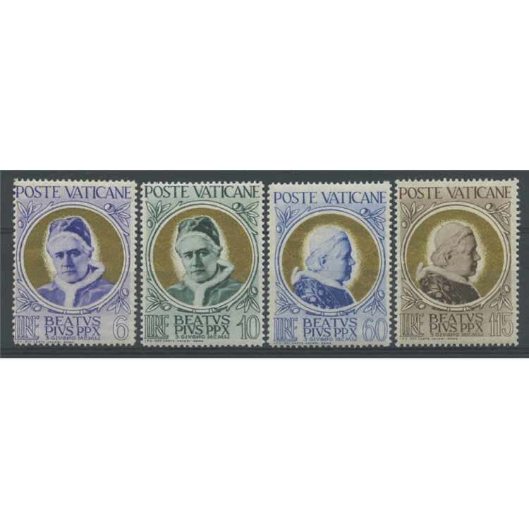 VATICAN 1951 Beatification of Pius X (Golden Pope) 4v MH*