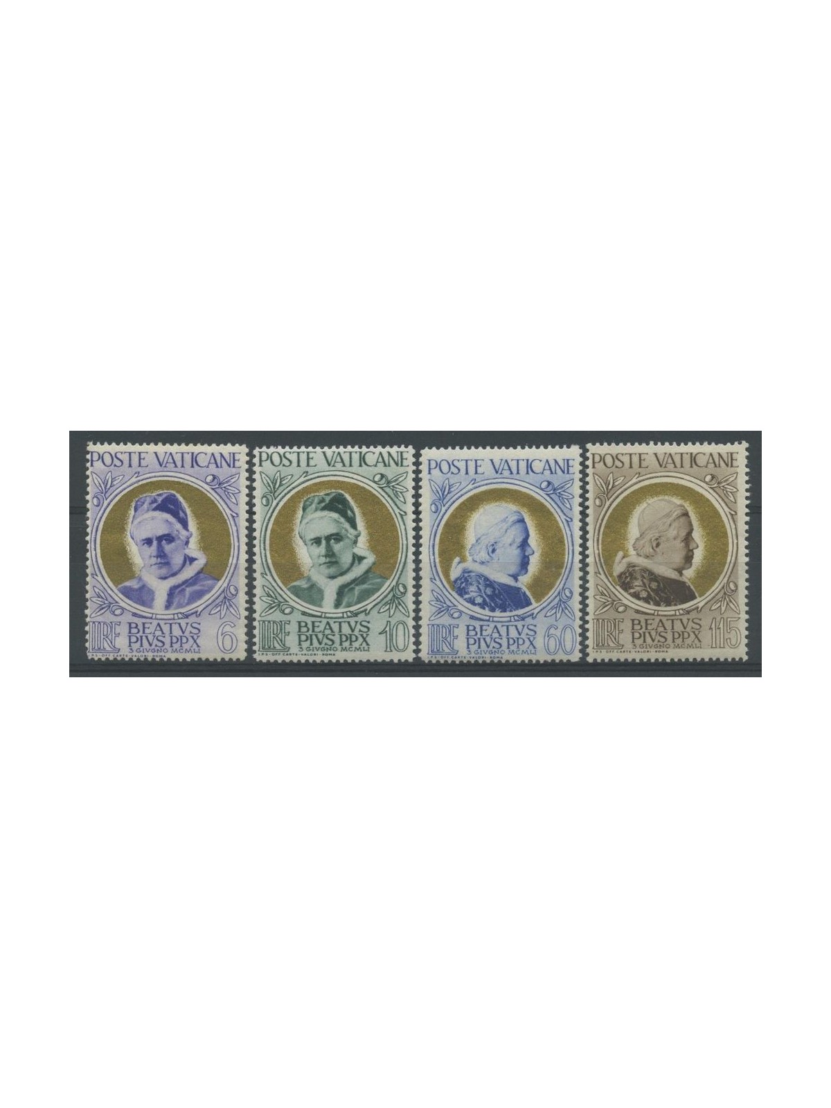 VATICANO 1951 Beatificazione Pio X (Papa Oro) 4v MH*