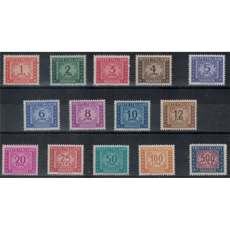 ITALY 1947-54 Postage Due (wheel) 14v MNH** © (Luxury)