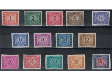 ITALY 1947-54 Postage Due (wheel) 14v MNH** © (Luxury)