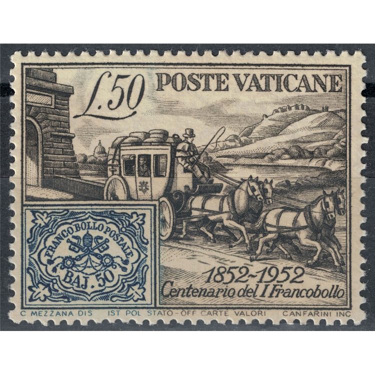 VATICANO 1952 Centenario del francobollo MH*