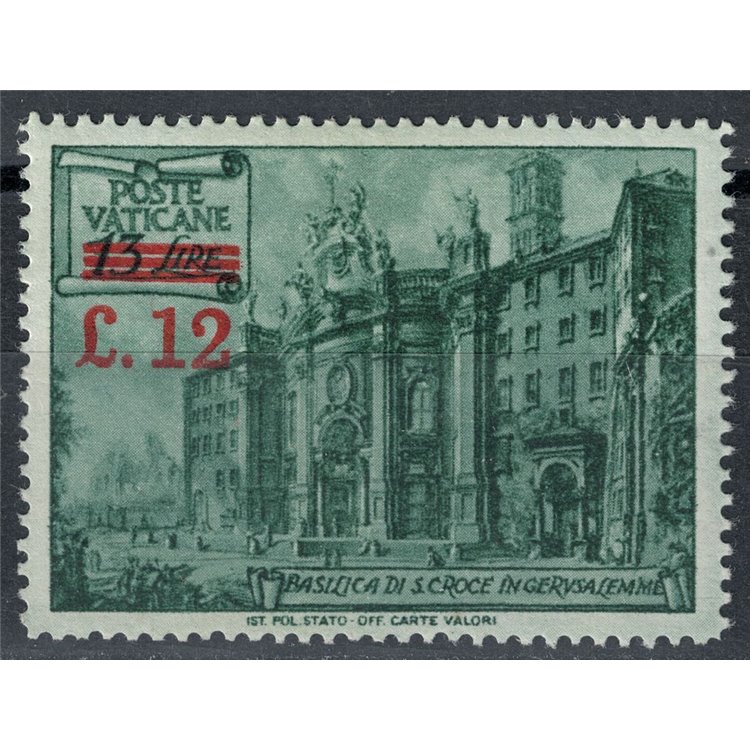 VATICANO 1952 Basiliche soprastampato in rosso MH*