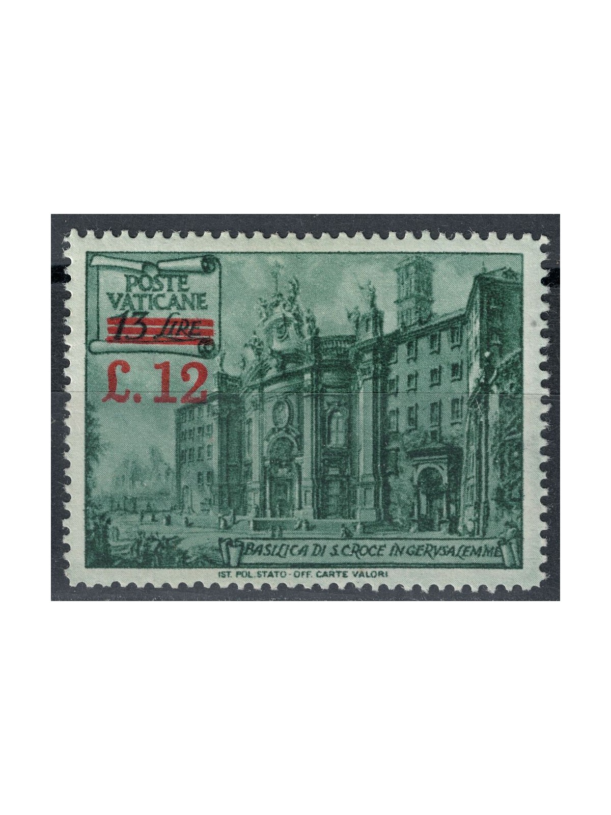 VATICAN 1952 Basilicas overprinted in red MH*