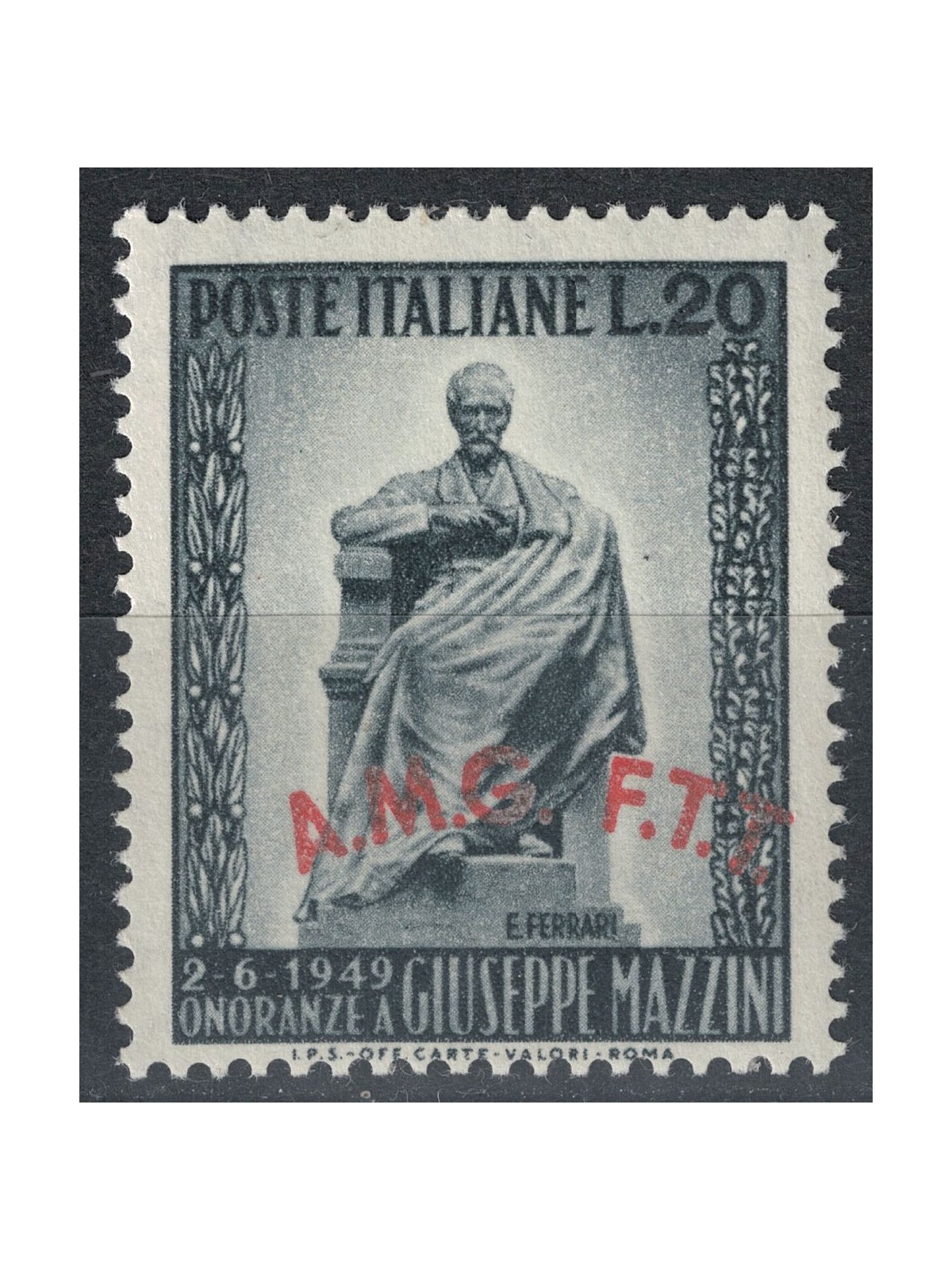 TRIESTE A 1949 Monument to Mazzini MH*