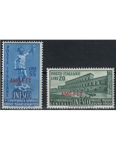 TRIESTE A 1950 Conferenza Unesco 2v MH*
