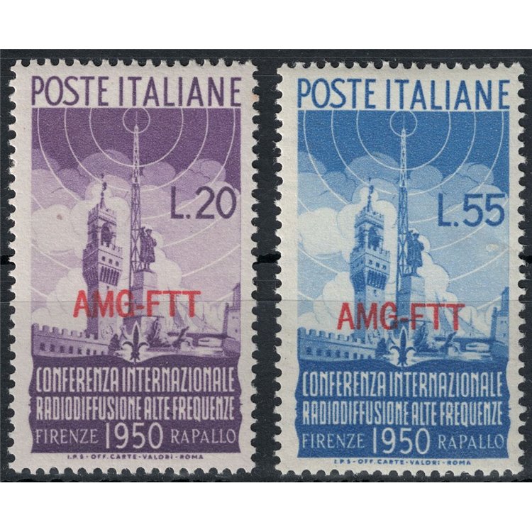 TRIESTE A 1950 Radio Broadcasting 2v MH*