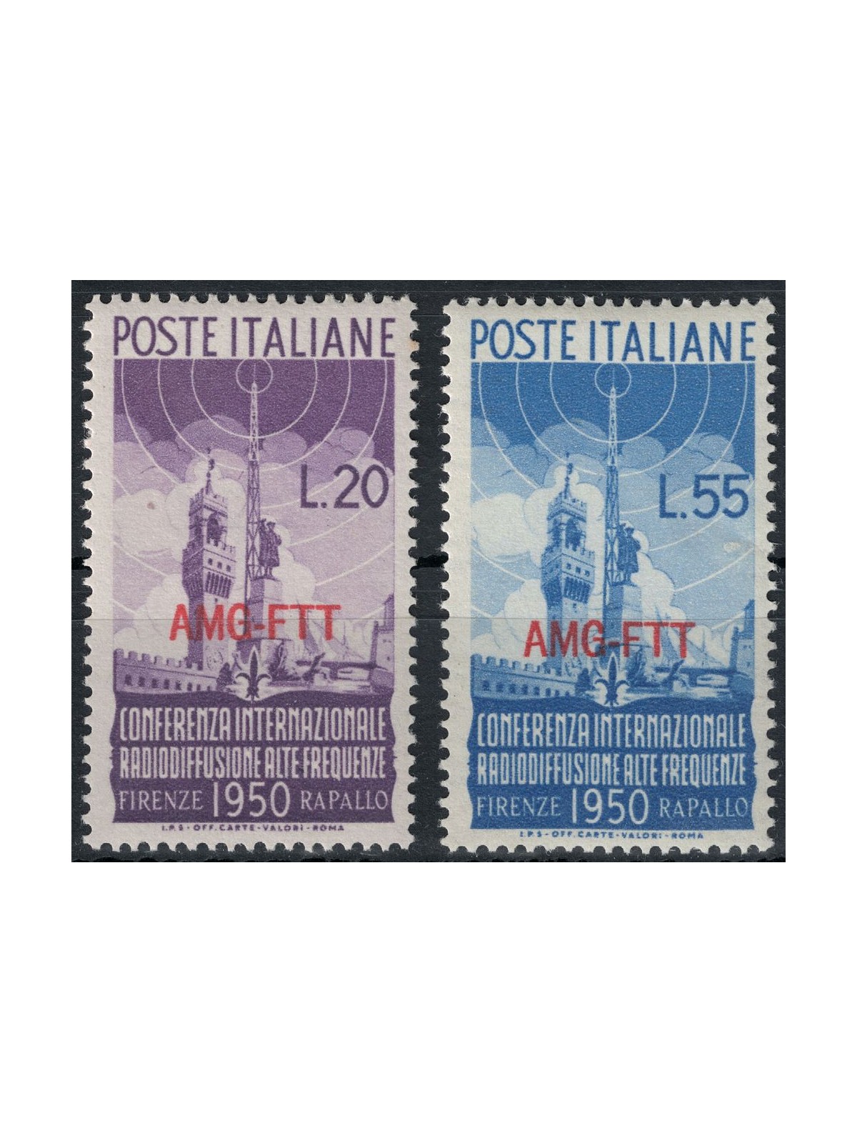 TRIESTE A 1950 Radiodiffusione 2v MH*