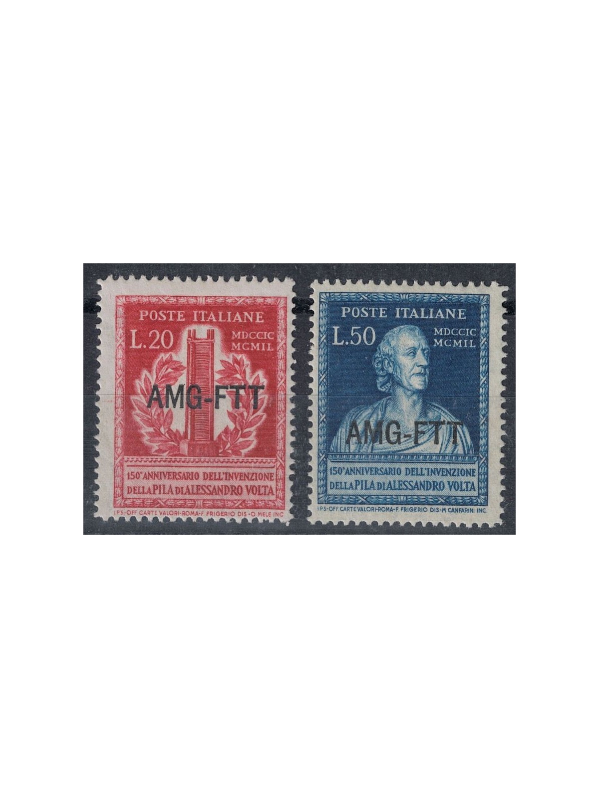 TRIESTE A 1949 Anniversario della pila di Volta 2v MH*