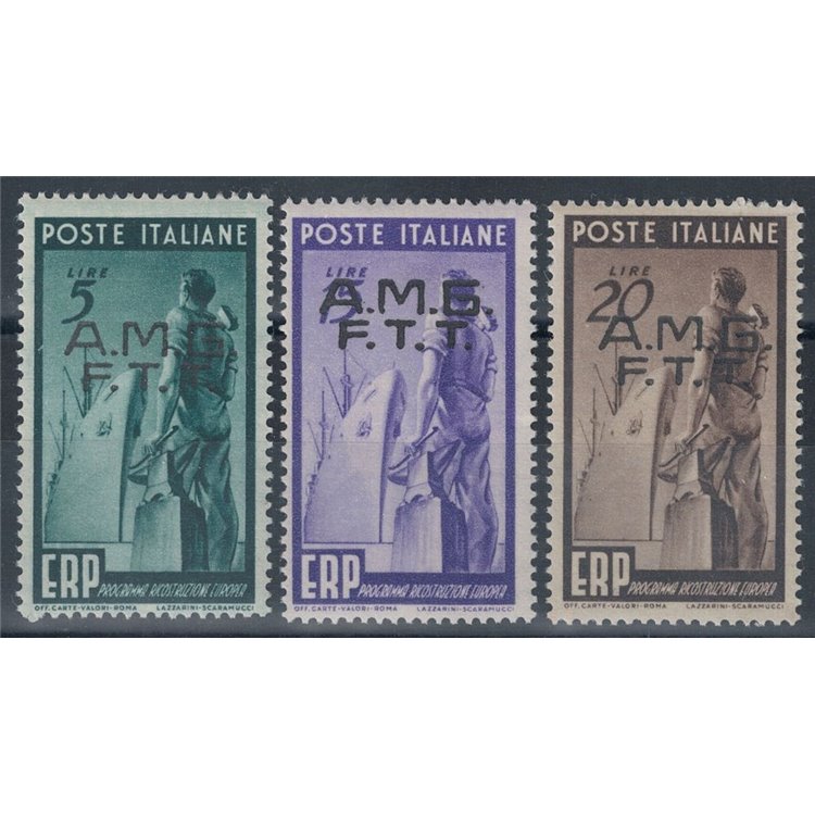 TRIESTE A 1949 ERP, European Reconstruction Programme 3v MH*