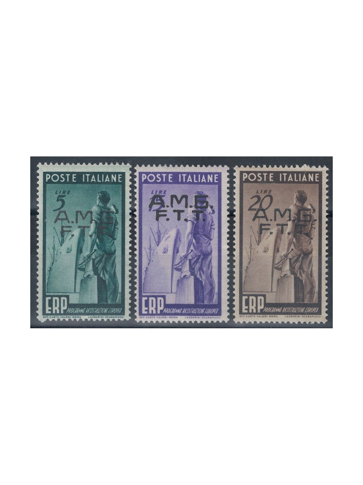 TRIESTE A 1949 ERP, European Reconstruction Programme 3v MH*