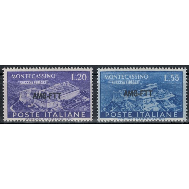 TRIESTE A 1951 Abbazia di Montecassino 2v MH*