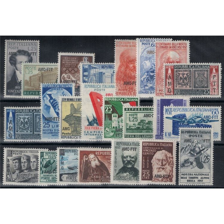 TRIESTE A 1952 Annata completa 23v MH*