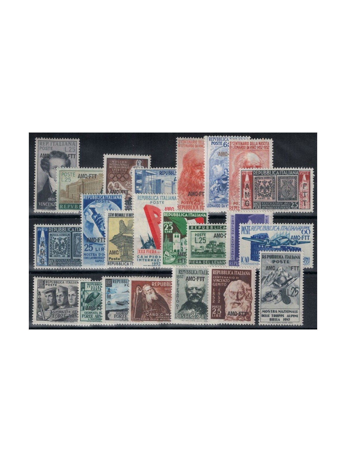 TRIESTE A 1952 Annata completa 23v MH*