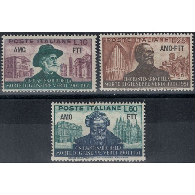 TRIESTE A 1951 Giuseppe Verdi 3v MH*