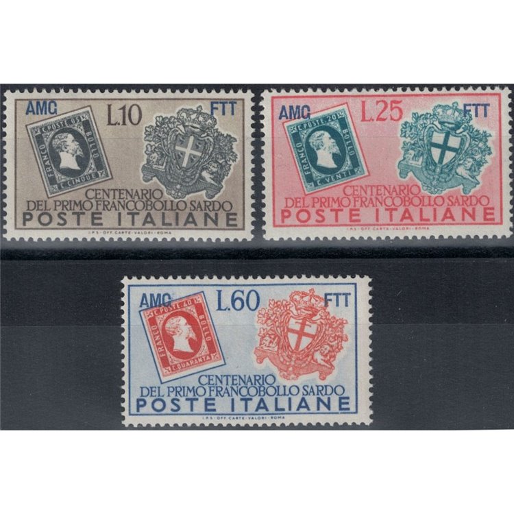 TRIESTE A 1951 Francobollo sardo 3v MH*