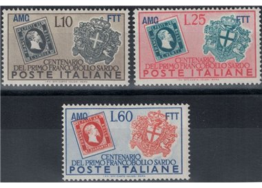 TRIESTE A 1951 Francobollo sardo 3v MH*
