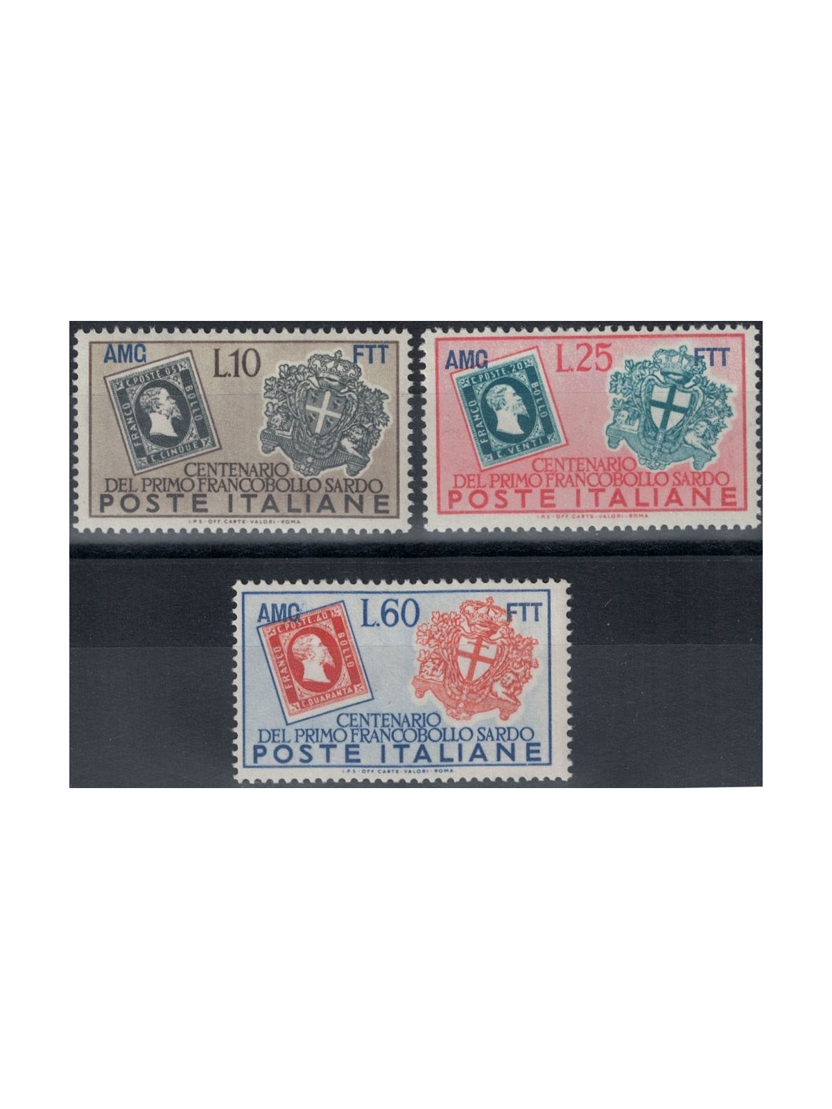 TRIESTE A 1951 Sardinian stamp 3v MH*