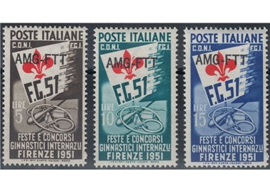 TRIESTE A 1951 International Gymnastics Competitions 3v MH*