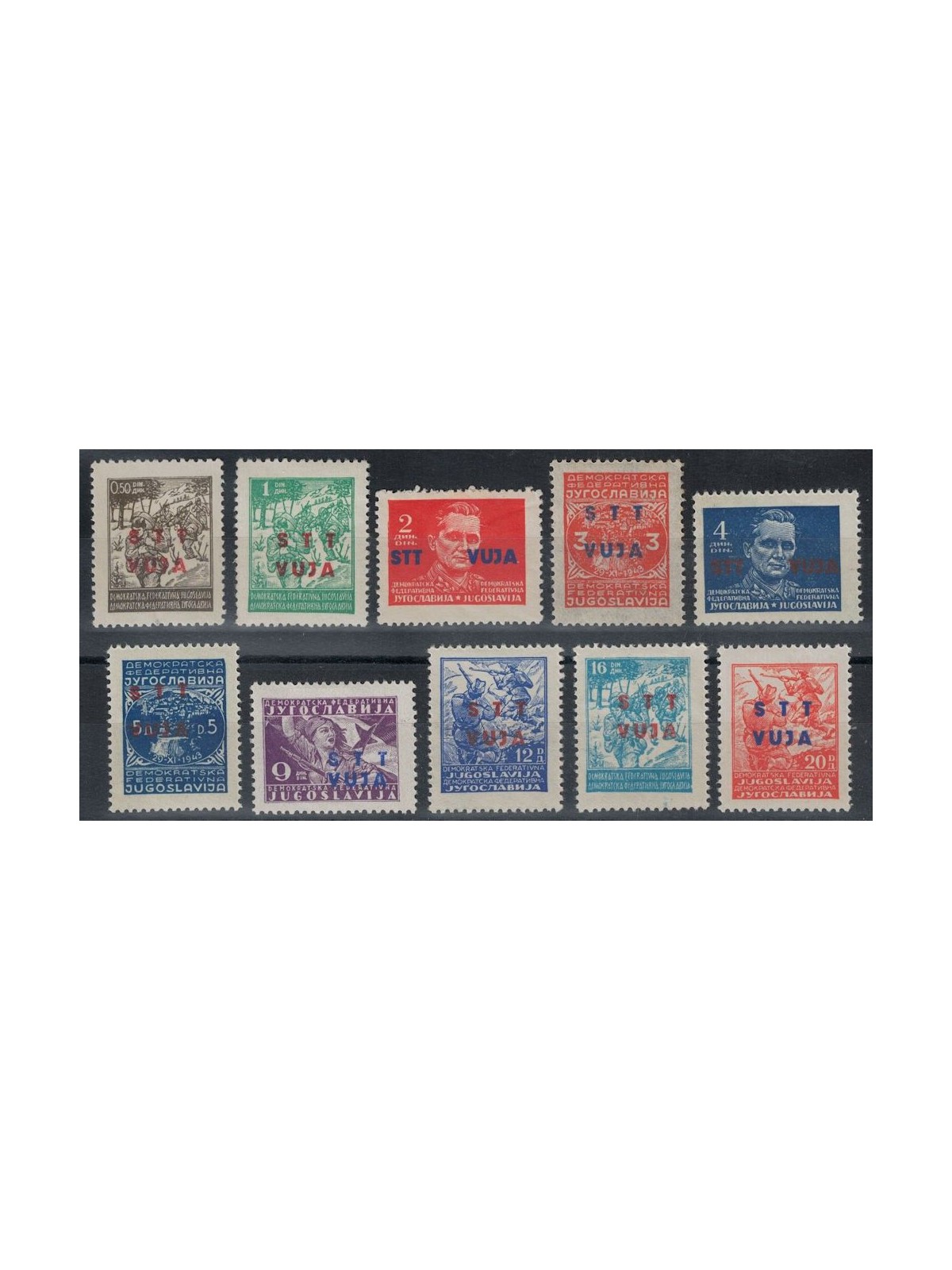 TRIESTE B 1949 Soprastampati 10v MH*