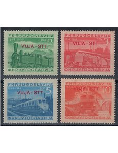 TRIESTE B 1950 Centenary of the Railways 4v MH*