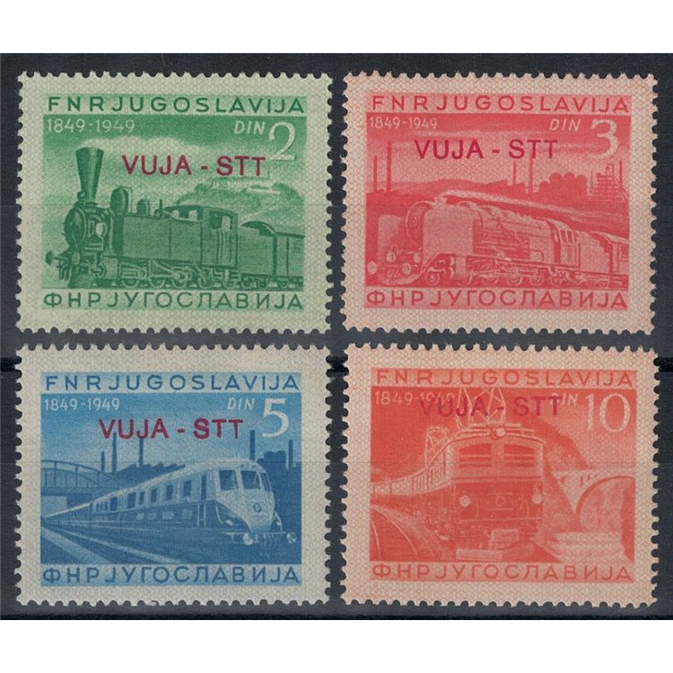 TRIESTE B 1950 Centenary of the Railways 4v MH*