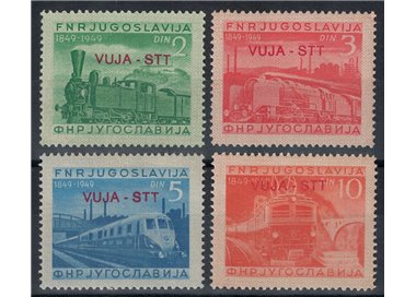 TRIESTE B 1950 Centenary of the Railways 4v MH*