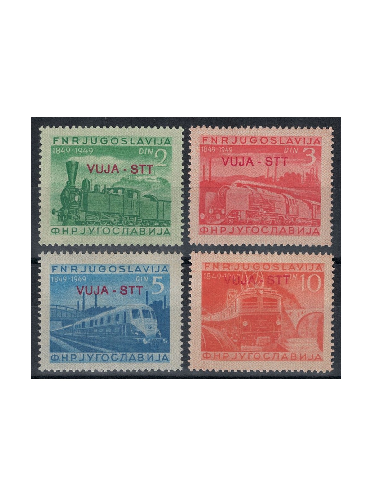 TRIESTE B 1950 Centenario delle ferrovie 4v MH*