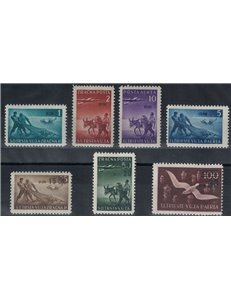 TRIESTE B 1949 Serie Pittorica soprastampata Din 7v MH*
