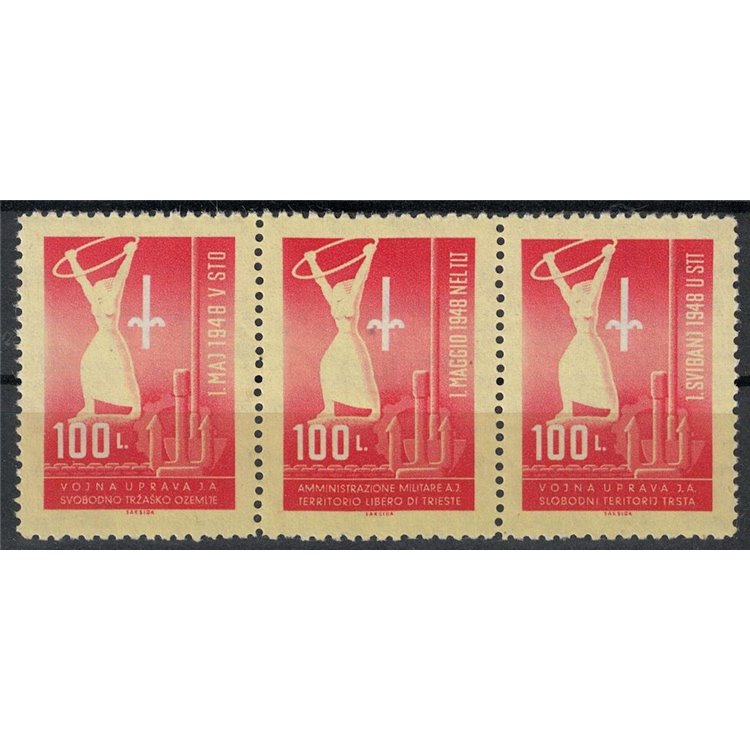 TRIESTE B 1948 1st May 3v MNH**